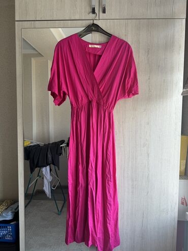 фиолетовое платье: Повседневное платье, Made in KG, Лето, Короткая модель, Лен, Бохо, S (EU 36), M (EU 38)