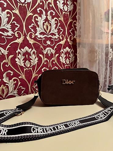 gun eynəyi: Dior brend yazılı çiyin/çarpaz çanta - Rəng: tünd qəhvəyi (mat — 2