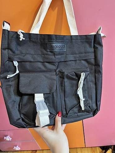 tote canta: Sugebag brendi çiyin/əl çantası - Rəng: qara, krem rəngli quşaq — 1
