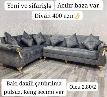 tek divanlar: Künc divan, Bazalı, Açılan