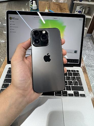 IPhone 14 Pro, Б/у, 128 ГБ, Jet Black, Защитное стекло, Чехол, 100 %