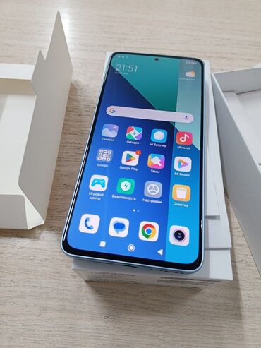 Redmi: Redmi, Redmi Note 13, Б/у, 256 ГБ, цвет - Голубой, 1 SIM, 2 SIM, eSIM