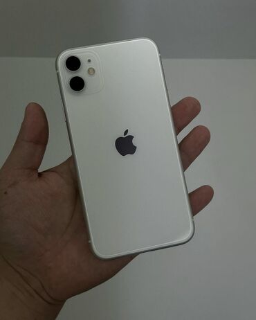 быу телефоны: IPhone 11, Б/у, 128 ГБ, Белый, Зарядное устройство, Чехол, Коробка, 80 %