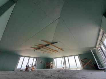 Tavan işləri: Evlerin ve obyektlerin yuksek keyfiyyetle təmiri alçıpan vurulmasi 1 — 4