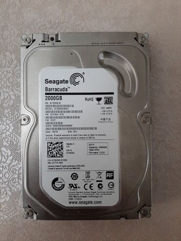 hard disk 4 tb: Daxili Sərt disk (HDD) Seagate, 2 TB, 7200 RPM, İşlənmiş