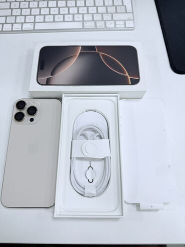 телефоны нот 8: IPhone 16 Pro Max, Колдонулган, 512 ГБ, Desert Titanium, 93 %