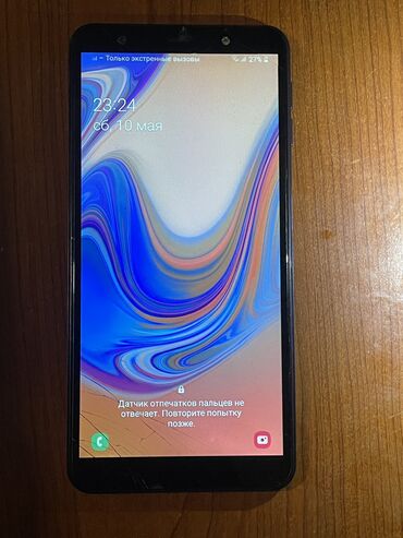 Samsung: Samsung Galaxy A7 2018, 64 GB, rəng - Göy, Qırıq, Sensor, İki sim kartlı