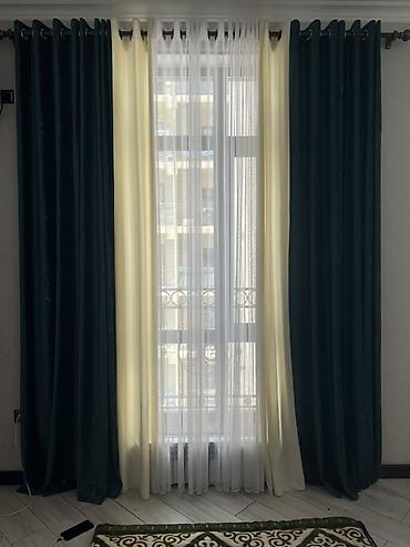 bed sheets: Комплект штор, С тюлем в комплекте, Готовое изделие, Б/у, Для зала — 3