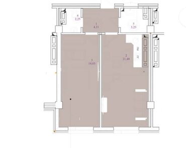 номера в иссык куле: 1 комната, 47 м², Элитка, 4 этаж, ПСО (под самоотделку)
