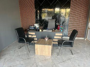 Ofis mebeli: Ofis qonaq kreslosu – qara dərili - Model: metal karkaslı, 4 ayaqlı — 9