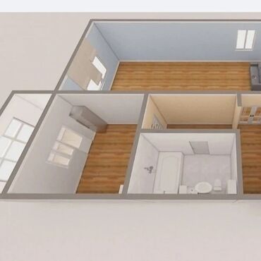 1 комнатные квартиры в бишкеке продажа: 1 комната, 41 м², 104 серия, 3 этаж, Косметический ремонт