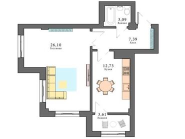 Продажа квартир: 1 комната, 53 м², Элитка, 10 этаж, ПСО (под самоотделку)