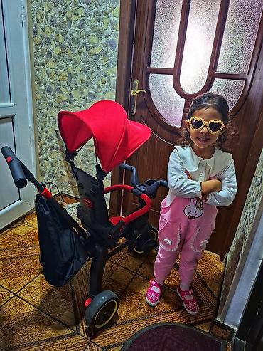 3 tekerli velosiped type 1: Uşaq üçtəkərli velosiped/araba – qırmızı-qara. kitab kimi yigila bilen — 3
