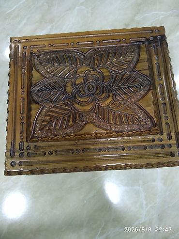 şifer rəngləri: Ağac oyma zərgərlik/qutu - Material: bərk ağac, əl oyma naxışlı qapaq — 2