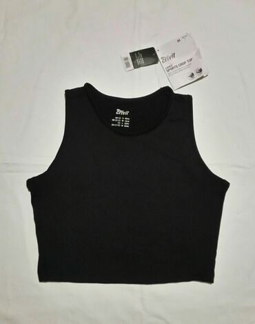 h m crop top: Crivit Sports, M (EU 38), L (EU 40), Jednobojni, bоја - Crna