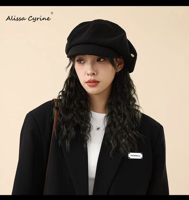 формы чашек бюстгальтера: Стильная женская кепи/берет Alissa Cyrine. - Цвет: черный - Фасон