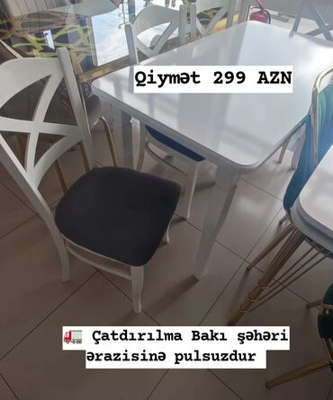 mətbəx mebellər: Mətbəx üçün, Yeni, Açılmayan, Dördbucaq masa, 4 stul