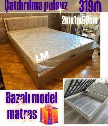 Çarpayılar: Yeni, İkinəfərlik çarpayı, Bazasız, Matras ilə, Siyirməsiz, Azərbaycan — 29