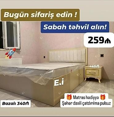 madera mebel qiymetleri: Mebel dəsti – yumşaq başlıqlı ikinəfərlik çarpayı və tumbə. - — 1