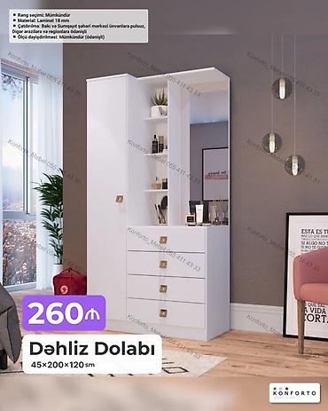 Mebel: Dəhliz dolabı – funksional və estetik dizayn Ölçülər: 45 × 200 × 120 — 1