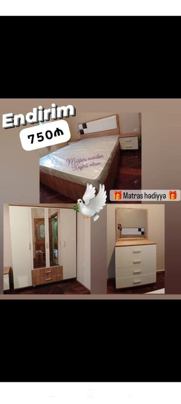 Qida məhsulları: İkinəfərlik çarpayı, Dolab, Termo, Tumba, Yeni