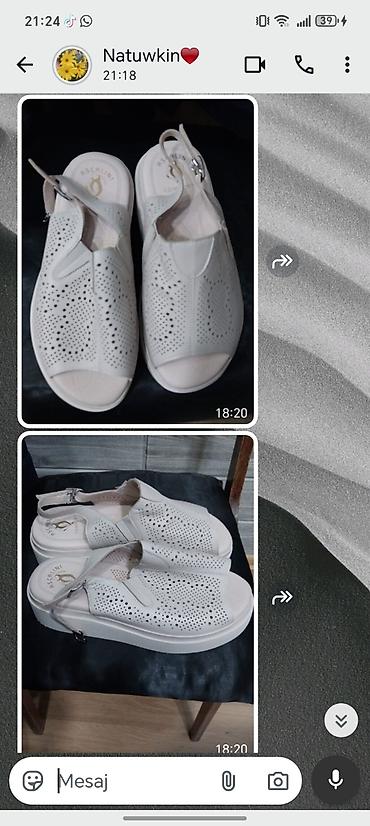 platforma ayaqqabilar: Məhsul: Qadın rahat sandal - Rəng: Açıq krem/ağ - Model: Açıq — 1