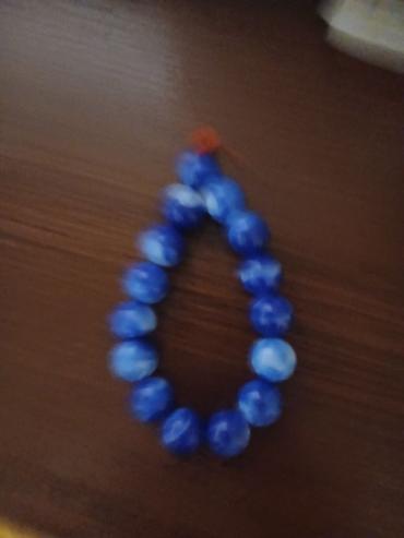 Браслеты: Mavi tonlarda bəzəkli muncuq bilərzik - Material: parlaq mavi və ağ — 1