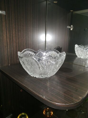 чайный сервис: Kəsimli kristal şirniyyat/qəlyanaltı qabı - Material: yüksək