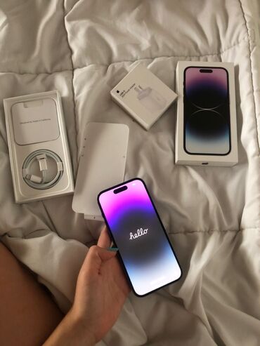 Apple iPhone: IPhone 14 Pro, 128 GB, Space Gray, Face ID, Sənədlərlə