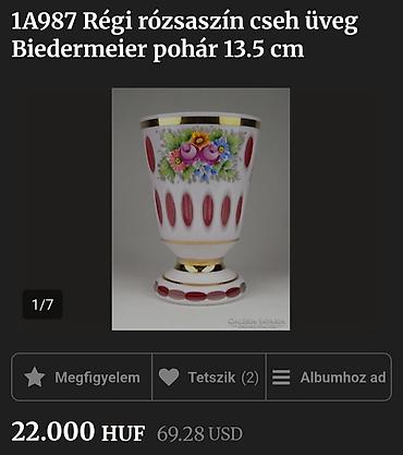 Bohemija kristalna vaza 1950,60ta.god.rucni rad. Bohemija pehar — 4