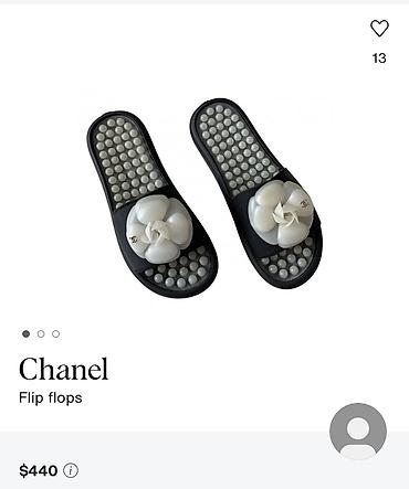 terlik: Orijinal Chanel flip-flop şleplər - Model: Chanel camellia bəzəkli — 1
