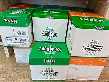 a4 vərəqi qiyməti: Endirimli qiymətə A4 satılır. Qutuda 5 paçka və 1 paçka 4.90 azn-dir — 1