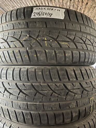 Шины: Шины 245 / 50 / R 18, Зима, Б/у, Пара, Легковые, Корея, Hankook