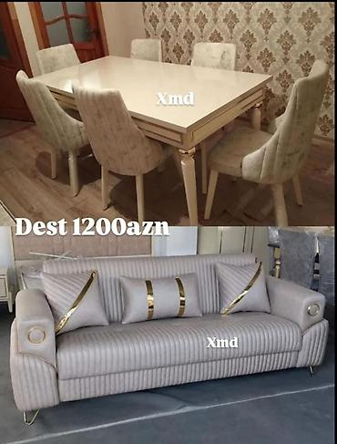 qədimi oturacaqlar: Yemək otağı və qonaq otağı üçün eleqant mebel dəsti. - Dəst tərkibi — 1