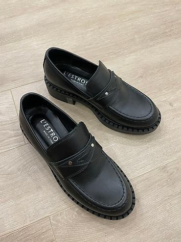 стельки кожаные: Женские лоферы L’ESTROSA, Made in Italy. - Цвет: черный - Материал — 1