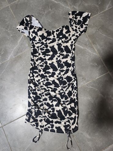 tirkizna haljina: H&M S (EU 36), bоја - Šareno, Drugi stil, Drugi tip rukava