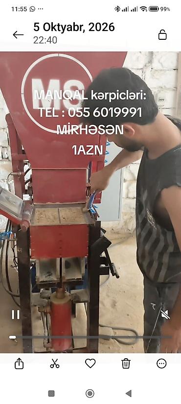turk sobasi: Manqal üçün odadavamlı kərpic istehsal edən DƏZGAH - Təyinat — 1
