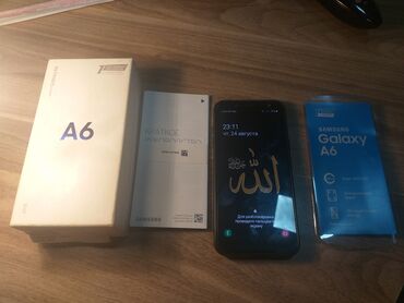 samsung galaxy a 3: Samsung Galaxy A6, rəng - Qızılı, Barmaq izi, İki sim kartlı, Face ID