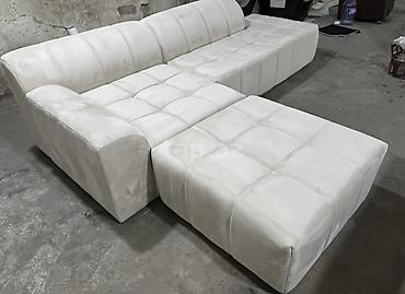 ağ stullar: Ağ rəngdə L formalı modul künc divan - Minimalist, müasir dizayn — 2
