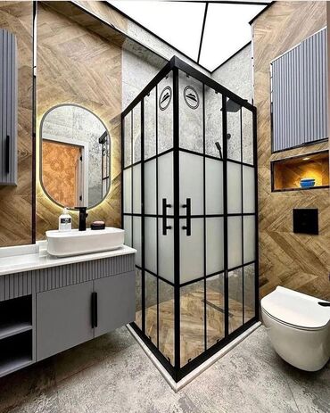 Duş kabinaları, arakəsmələr: Yeni Arakəsmə, Künc üçün, Ünvandan götürmə, Pulsuz çatdırılma — 19