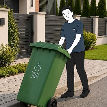шредеры 75 на колесиках: Материал: Пластик, На колесах, 240 л — 1