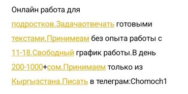 Другие специальности: Онлайн работа для подростков