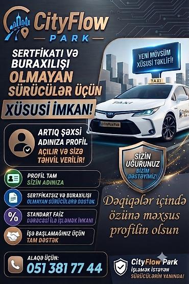 Taksi, logistika, çatdırılma: Taksi sürücüsü tələb olunur, Təcrübəsiz — 1
