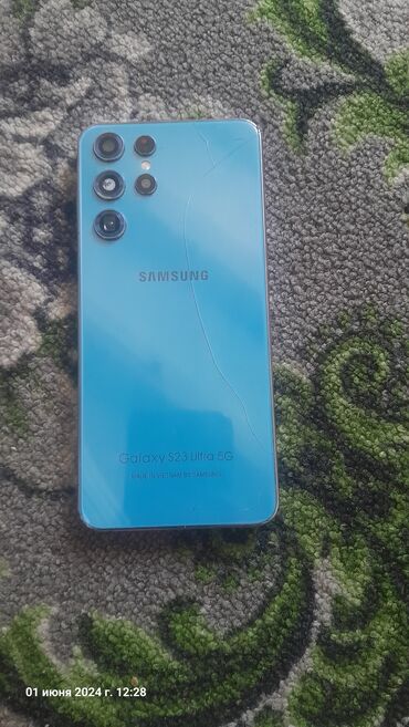 samsung galaxy s22 ultra бишкек: Samsung Galaxy S22 Ultra, Колдонулган, 16 GB, түсү - Көгүлтүр, 2 SIM