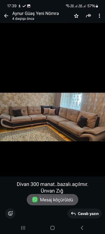 Sifarişlə divanlar: Künc divan, İşlənmiş, Açılmayan, Bazasız, Çatdırılma yoxdur