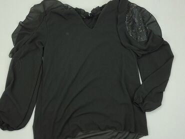 czarne bluzki hiszpanki długi rekaw: Блуза жіноча, S, стан - Хороший