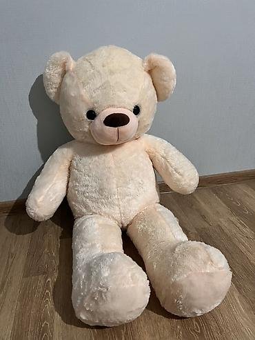 Yumşaq oyuncaqlar: Böyük ölçülü peluw ayı oyuncaq - Rəng: krem-bej - Material: yumşaq — 1