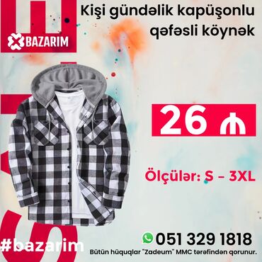 yun koynekler: Kişi gündəlik kapüşonlu, qara-ağ, qırmızı-qara, mavi-qara və