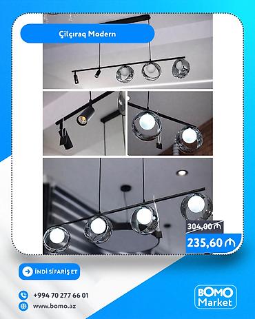 lyustra baku: 🔥 Çilçıraq Modern ✅ Marka: No Brand ✅ Lampa: G-9 ✅ Material: Şüşə ✅ — 1