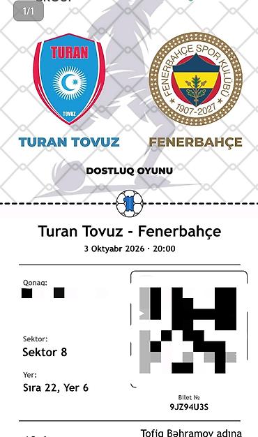 28 may is elanlari: Turan Tovuz – Fenerbahçe oyununun bileti gedə bilmirəm deyə satıram — 1